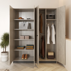 دولاب ملابس  رمادي فاتح مع رمادي غامق