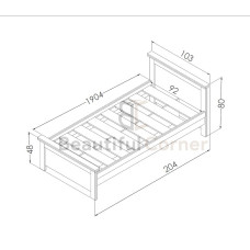 سرير نوم فردي رمادي فاتح مع رمادي غامق