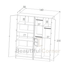 دولاب ملابس  رمادي فاتح مع رمادي غامق