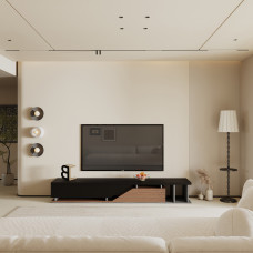 طاولة تلفاز SUDU لون اسود مع بني