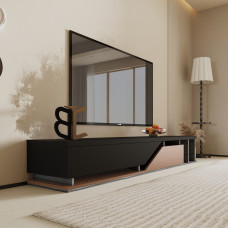 طاولة تلفاز SUDU لون اسود مع بني