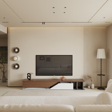 طاولة تلفاز SUDU لون بني مع ابيض