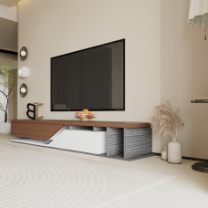 طاولة تلفاز SUDU لون بني مع ابيض