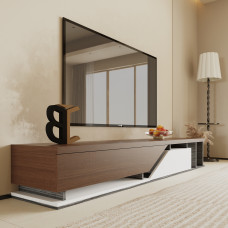 طاولة تلفاز SUDU لون بني مع ابيض