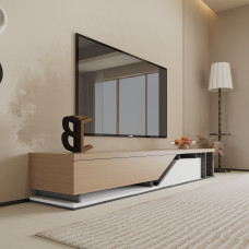 طاولة تلفاز SUDU لون بيج مع ابيض