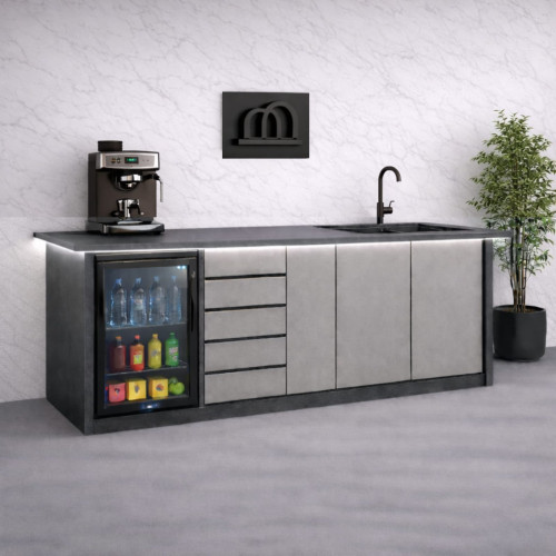 MH  لون  رمادي غامق مع رمادي فاتح